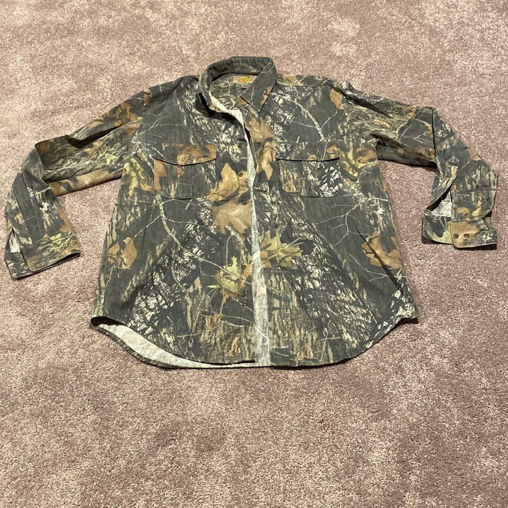 No Trace Button Down Camouflage Hunting Shirt SIZE L